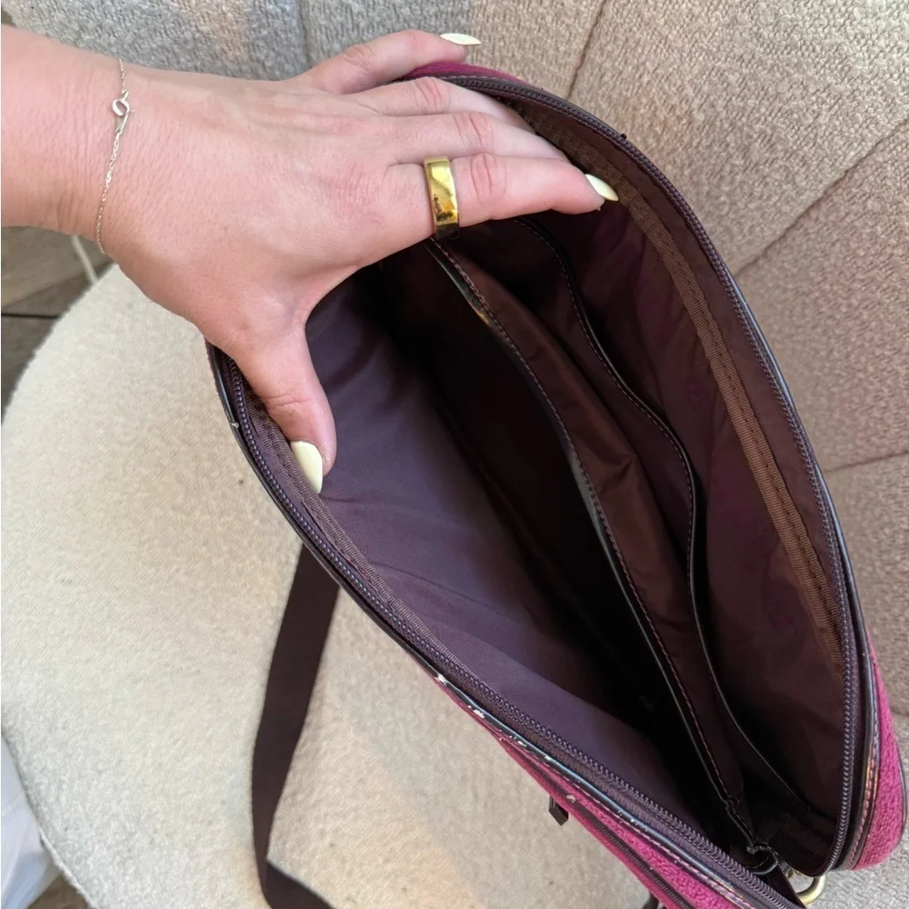Juicy Couture Fuchsia Laptop Bag with Brown Accents